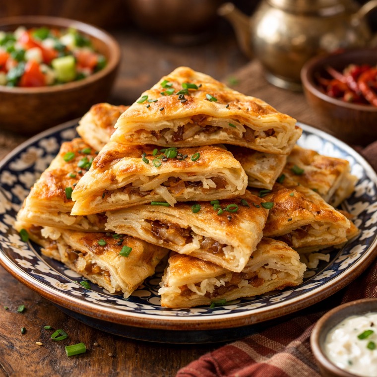 Qatlama (Piyozli qatlama) — Ozbek taomi