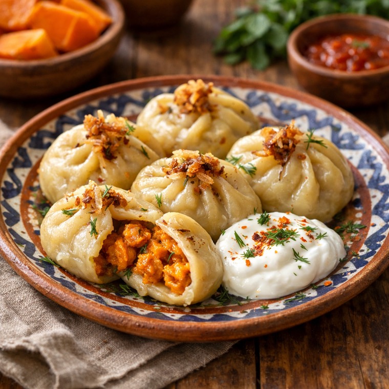 Qovoqli manti — Ozbek taomi